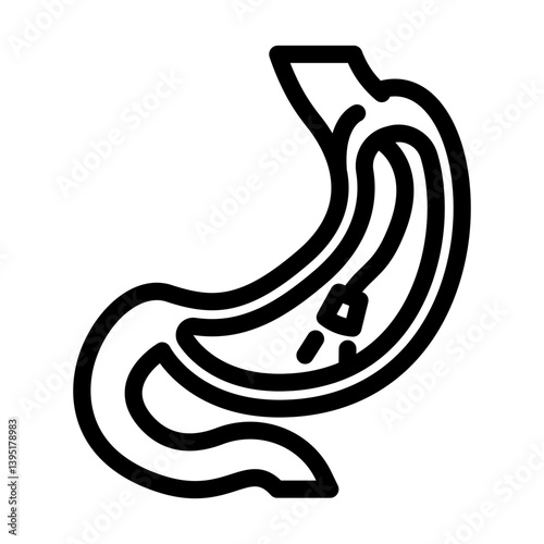 gastroscopy procedure gastroenterologist line icon vector illustration