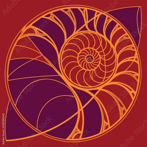 Precise Gold Spiral Geometric Line Pattern On Dark Background With Mathematical Precision For Contemporary Architecture And Product Design Applications