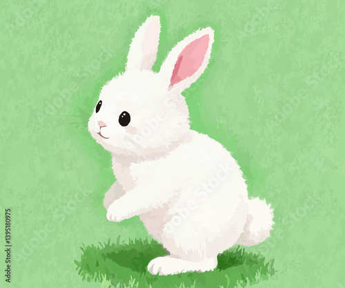 Expressive illustration of a cute rabbit