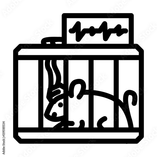 lab rat genetic engineering line icon vector illustration