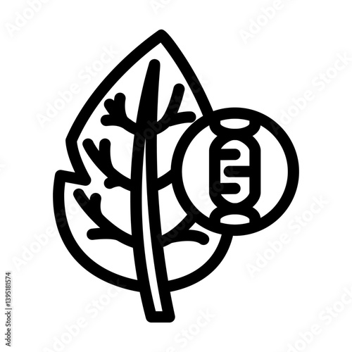 plant with dna genetic engineering line icon vector illustration