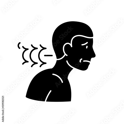 Man Feeling Discomfort from Back Pain in a Minimalist Style  