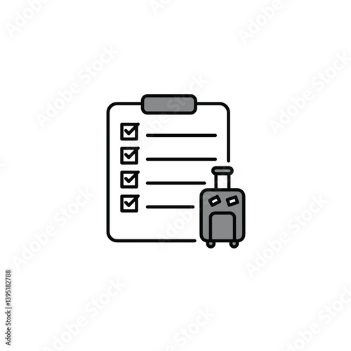 Travel Checklist with Luggage Icon  