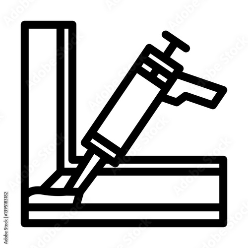 window caulking sealing home line icon vector illustration