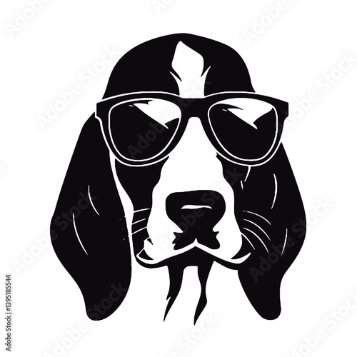 Vector Basset Hound Dog Silhouette