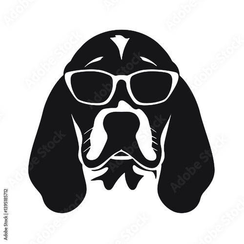 Vector Basset Hound Dog Silhouette