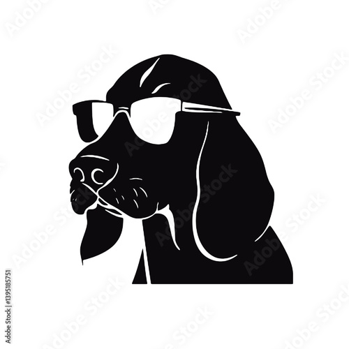 Vector Basset Hound Dog Silhouette