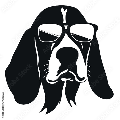 Vector Basset Hound Dog Silhouette