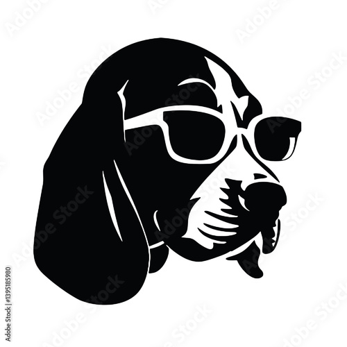 Vector Basset Hound Dog Silhouette