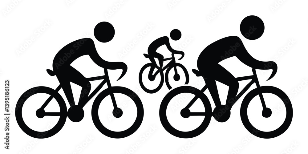 Naklejka premium cyclist silhouette vector