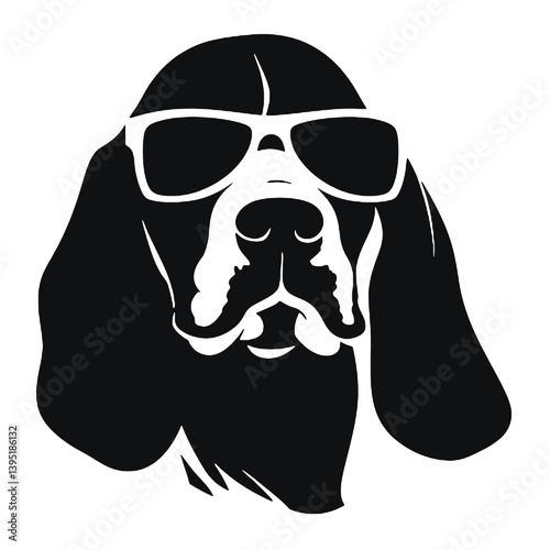 Vector Basset Hound Dog Silhouette