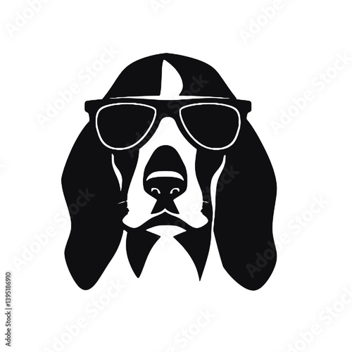 Vector Basset Hound Dog Silhouette
