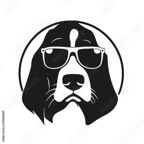 Vector Basset Hound Dog Silhouette