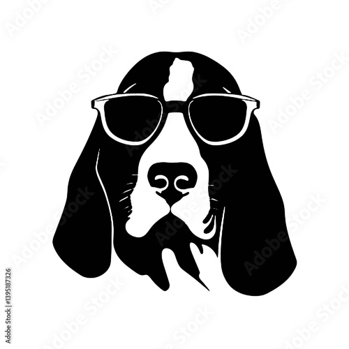 Vector Basset Hound Dog Silhouette
