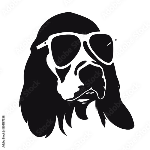 Vector Basset Hound Dog Silhouette