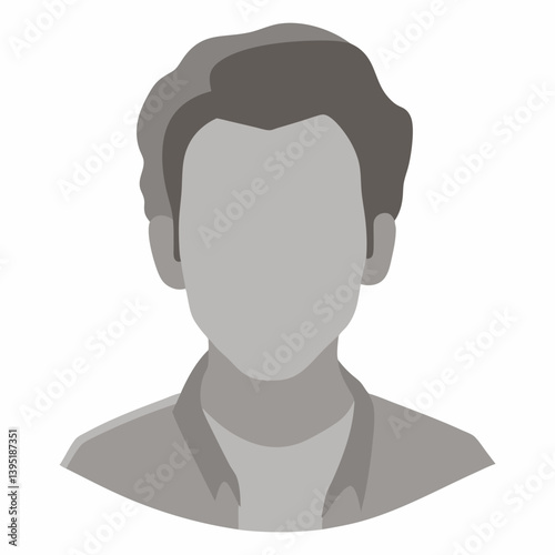 Abstract silhouette of a young man in grayscale  