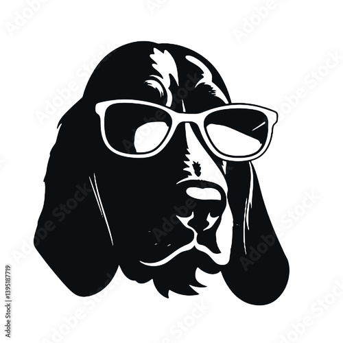 Vector Basset Hound Dog Silhouette