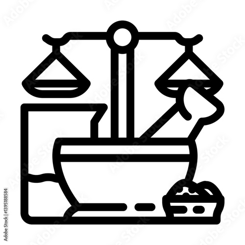 compounding medications pharmacist line icon vector illustration