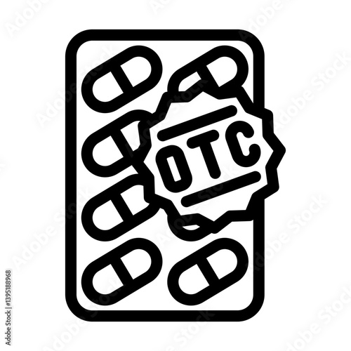 over the counter meds pharmacist line icon vector illustration