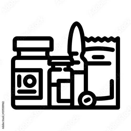 medication packaging pharmacist line icon vector illustration