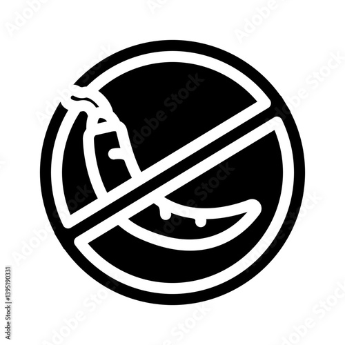 avoiding spicy food diarrhea glyph icon vector illustration