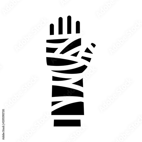 arm cast fracture injury glyph icon vector illustration