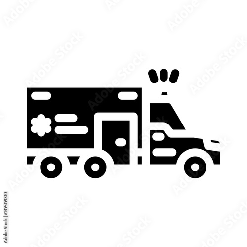 ambulance fracture injury glyph icon vector illustration