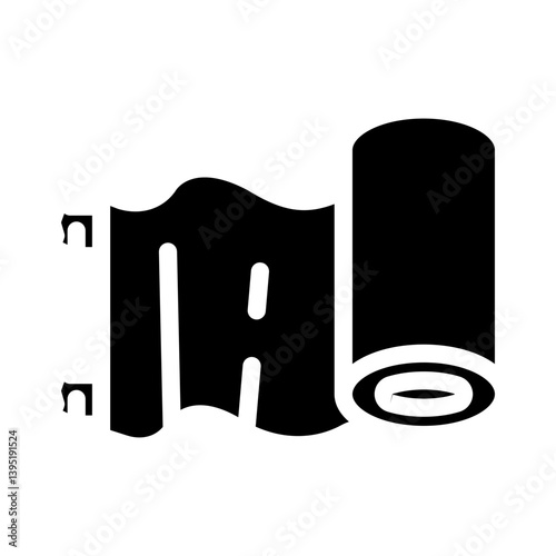 medical bandage roll fracture injury glyph icon vector illustration