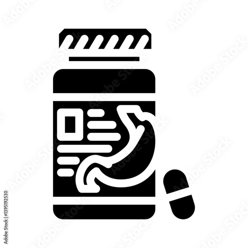 gastrointestinal medications glyph icon vector illustration