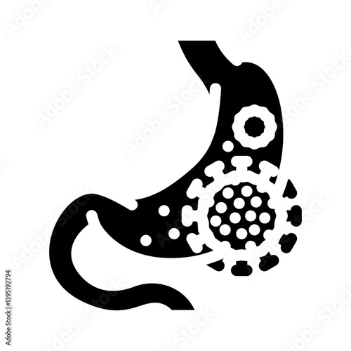 stomach flu gastroenterologist glyph icon vector illustration