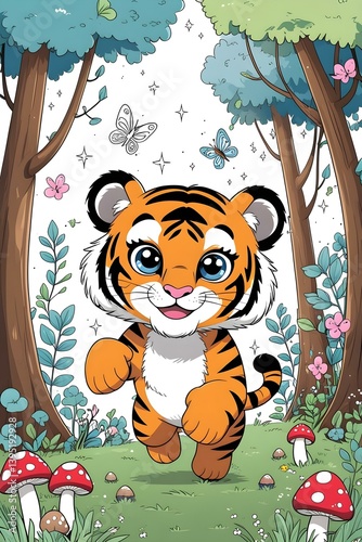 cute tiger in the forest