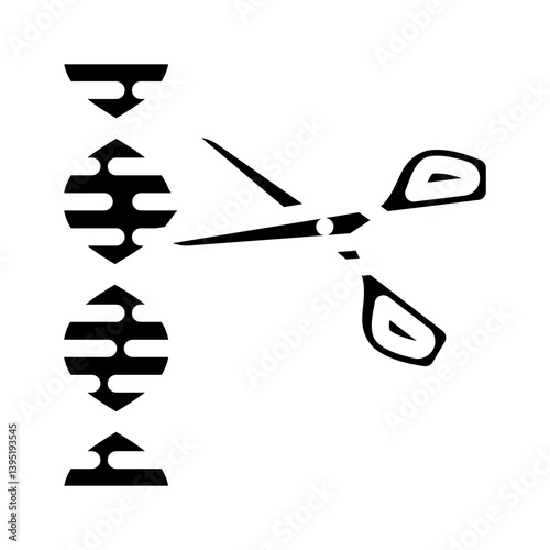 gene editing scissors genetic glyph icon vector illustration