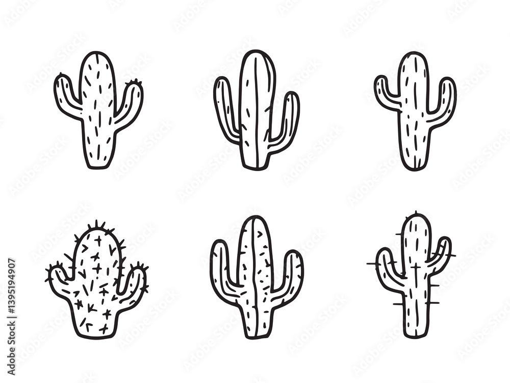 Fototapeta premium Nopal line art simple cactus design clean organic vegetable sketch 