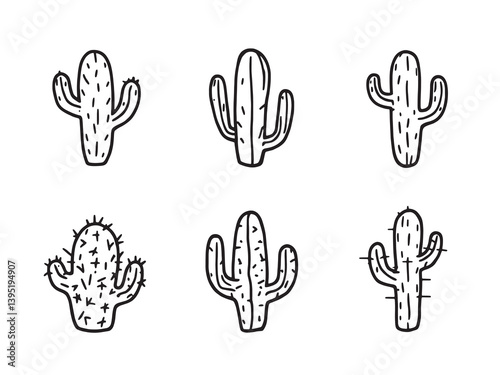 Nopal line art simple cactus design clean organic vegetable sketch 