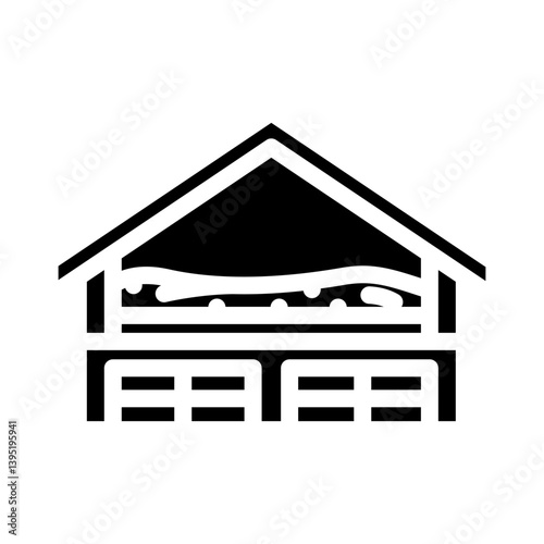 attic insulation home maintenance glyph icon vector illustration