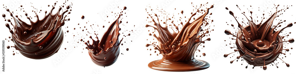 Chocolate splash isolated on transparent background PNG