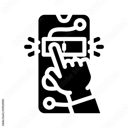 interactive content online learning platform glyph icon vector illustration