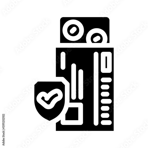 medication safety pharmacist glyph icon vector illustration