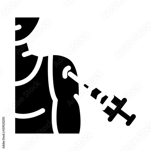 vaccine administration pharmacist glyph icon vector illustration