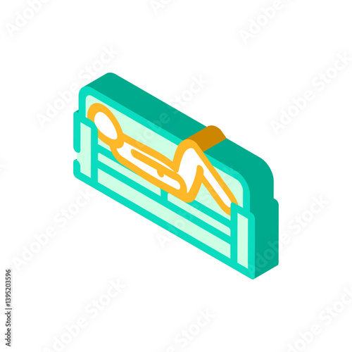 lying down position diarrhea isometric icon vector illustration