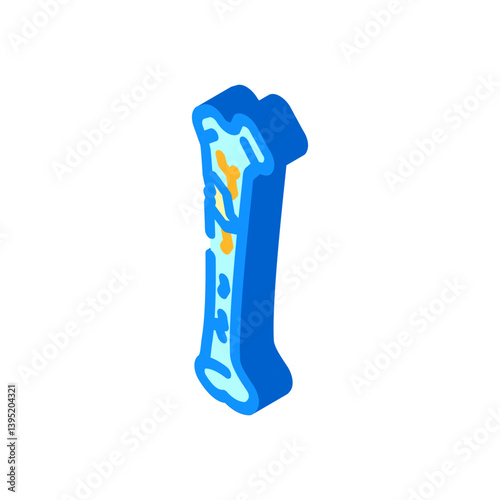 bone crack fracture injury isometric icon vector illustration