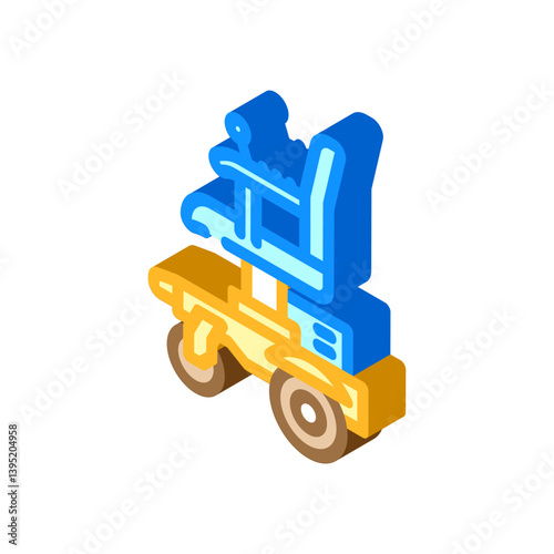 wheelchair fracture injury isometric icon vector illustration