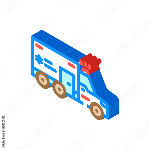 ambulance fracture injury isometric icon vector illustration
