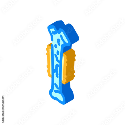bone fixation plate fracture injury isometric icon vector illustration