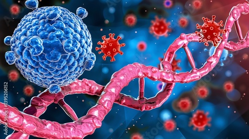 3d molecular model of gene editing technology applied disease prevention