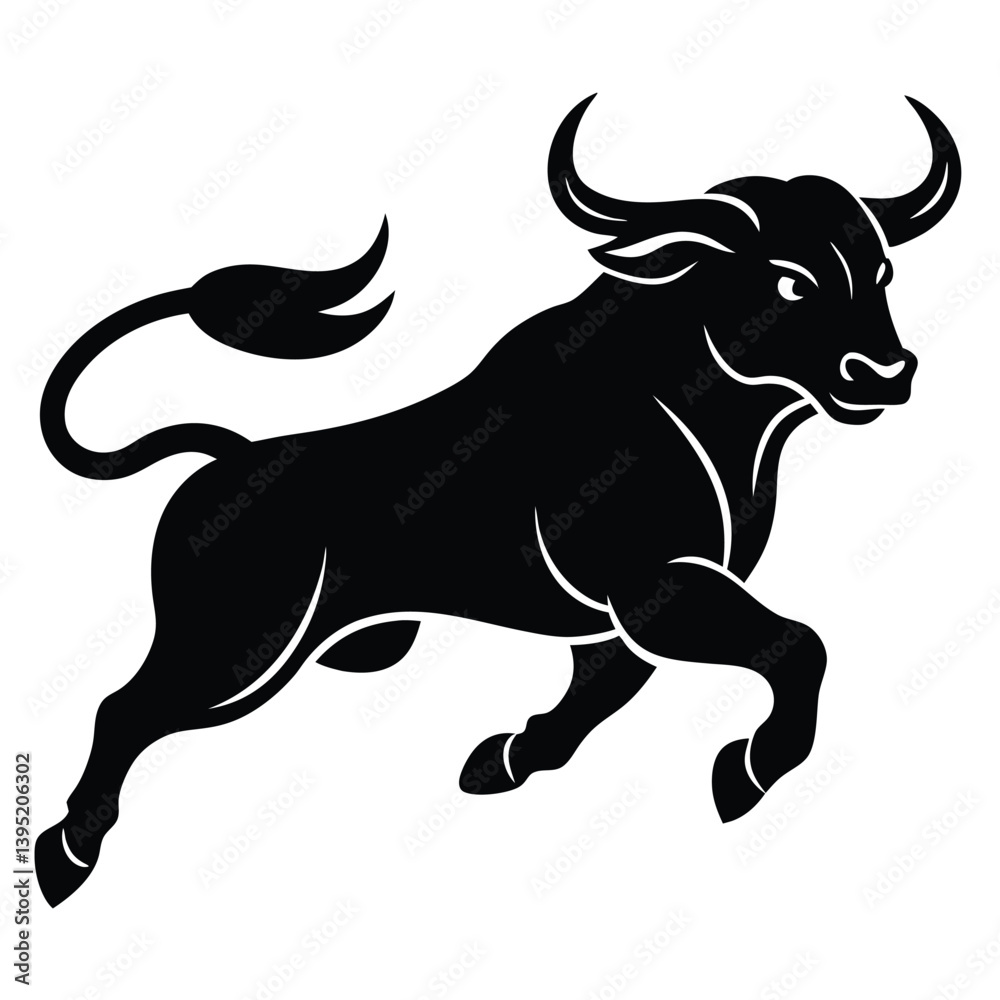 Fototapeta premium bull on a white background