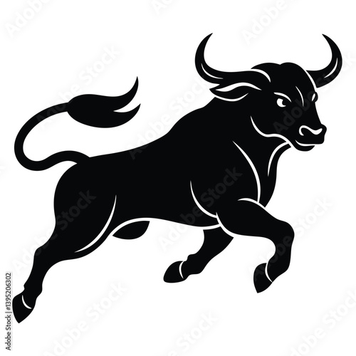 bull on a white background