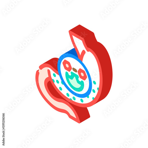 digestive enzymes gastroenterologist isometric icon vector illustration