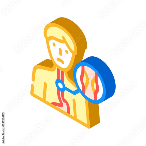 esophageal disorders gastroenterologist isometric icon vector illustration