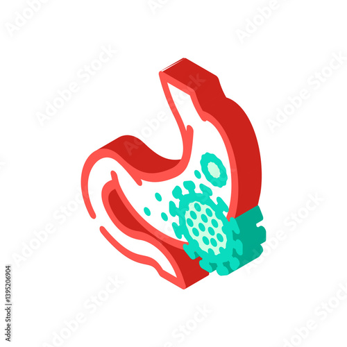 stomach flu gastroenterologist isometric icon vector illustration